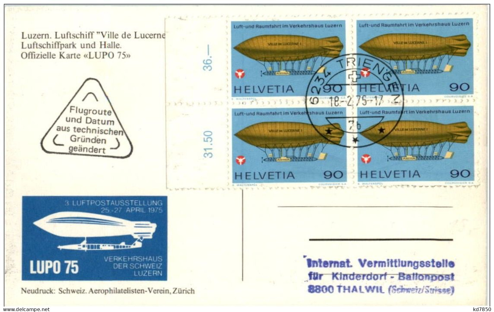 Luzern - Luftpostausstellung 1975 - Luzern