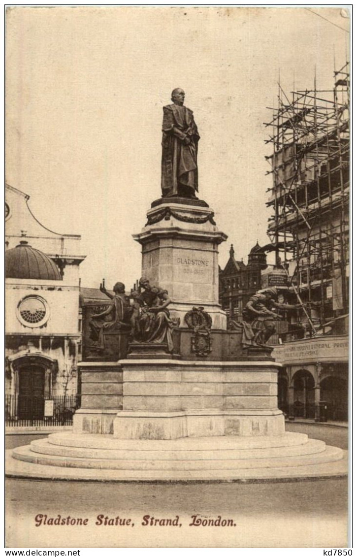 London - Gladstone Statue Strand - Otros & Sin Clasificación