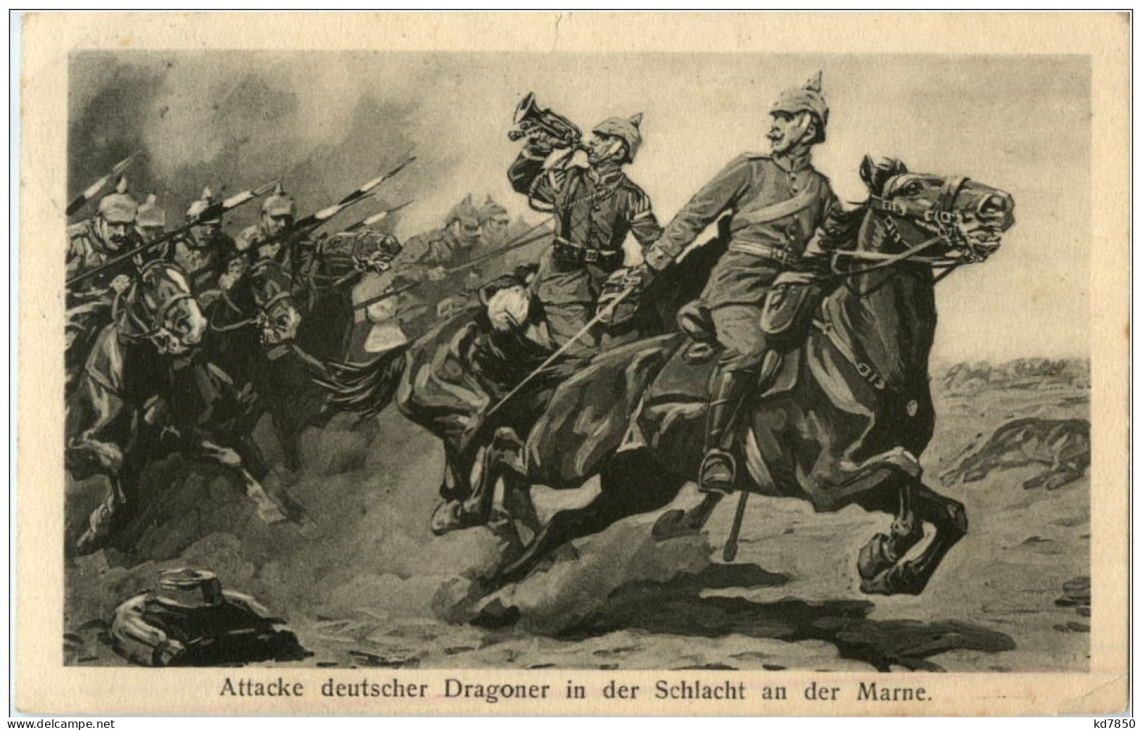 Angriff Deutscher Dragoner In Der Schlacht An Der Marne - Weltkrieg 1914-18