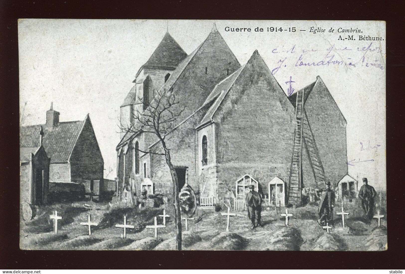 62 - CAMBRIN - L'EGLISE - GUERRE 14/18 - Andere & Zonder Classificatie