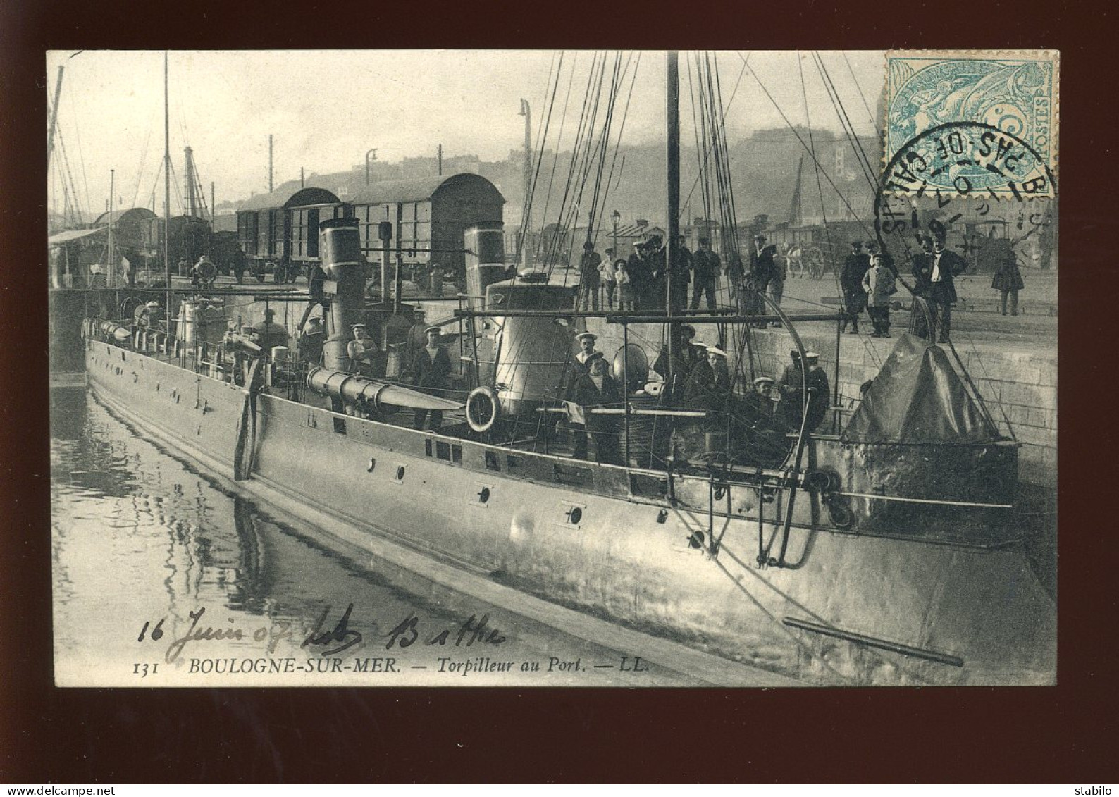 62 - BOULOGNE-SUR-MER - TORPILLEUR AU PORT - BATEAU DE GUERRE - Boulogne Sur Mer