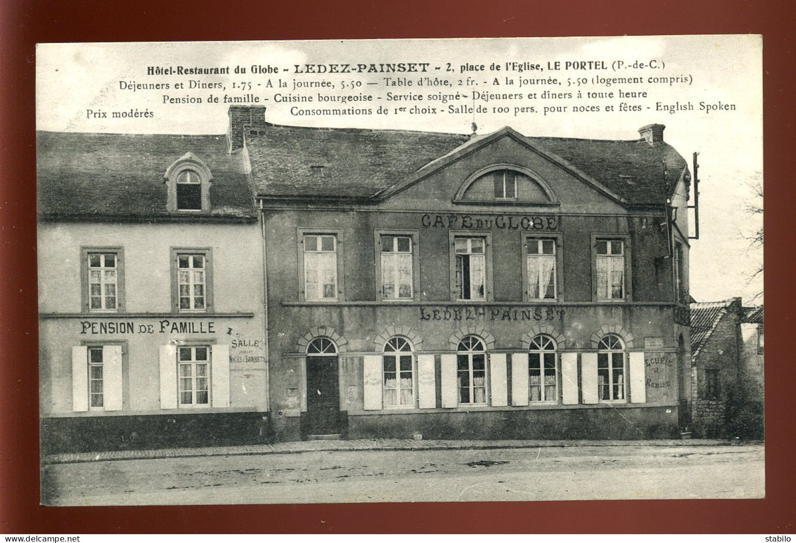 62 - LE PORTEL - HOTEL-RESTAURANT DU GLOBE - LEDEZ-PAINSET, 2 PLACE DE L'EGLISE - Le Portel