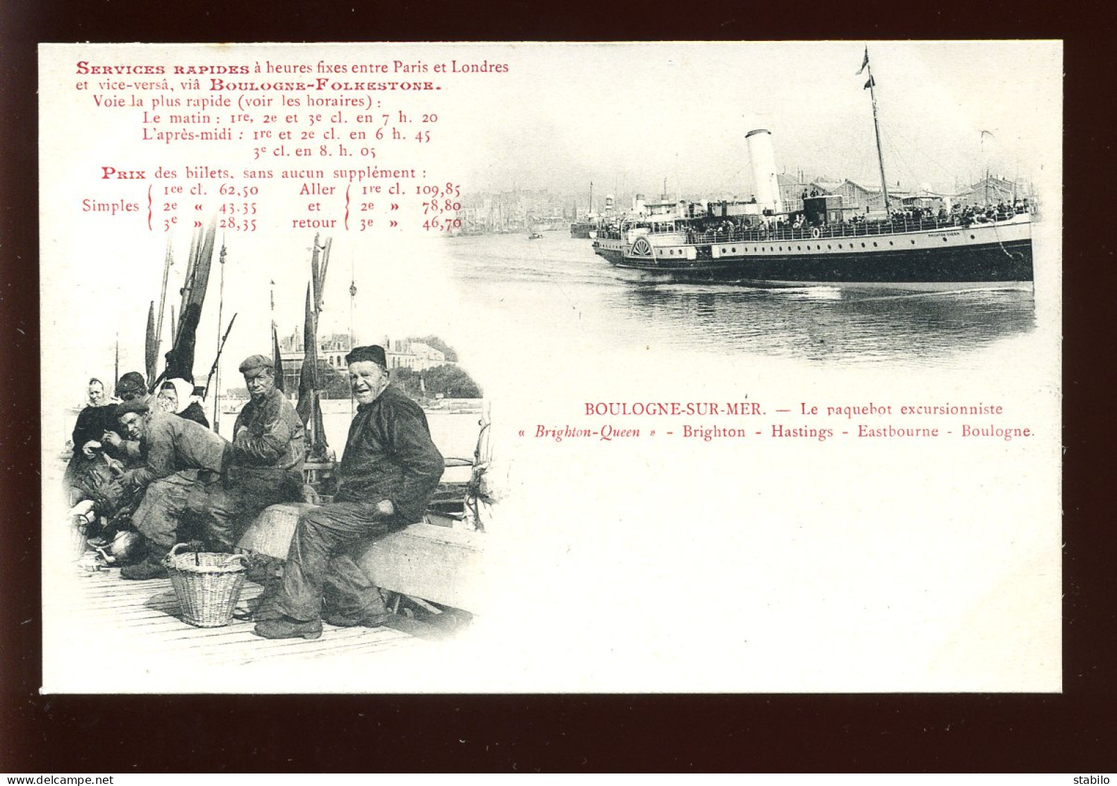 62 - BOULOGNE-SUR-MER - LE PAQUEBOT "BRIGHTON-QUEEN" - SERVICE PARIS-LONDRES - Boulogne Sur Mer