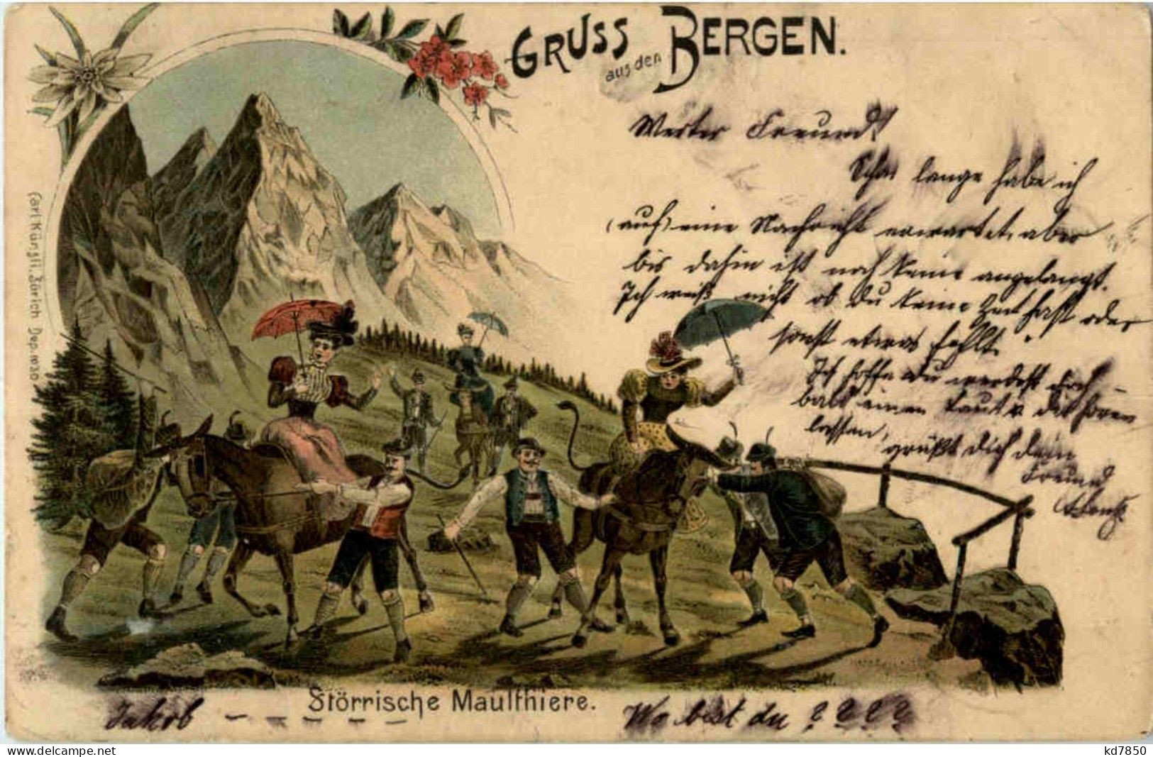 Gruss Aus Den Bergen - Litho - Altri & Non Classificati