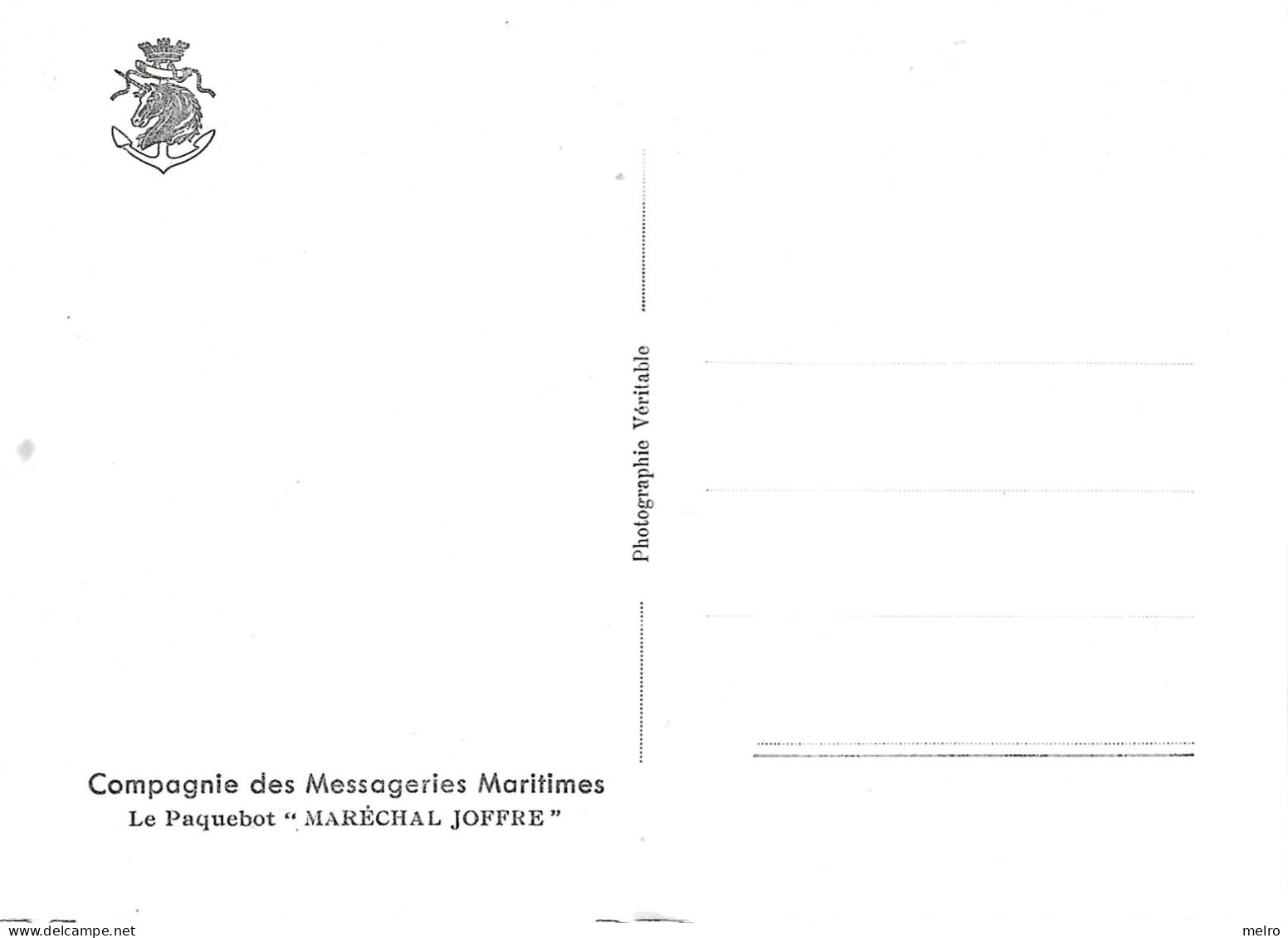 CPSM - Compagnie Des Messageries Maritimes - Le Paquebot "Maréchal Joffre" - Paquebote