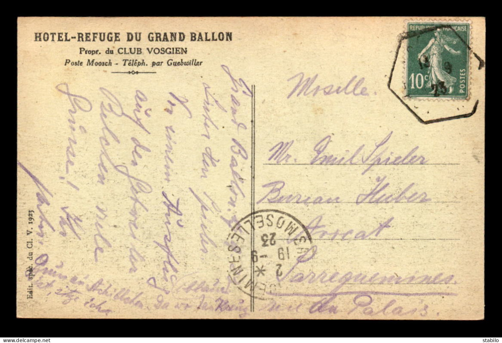 68 - HOTEL-REFUGE DU GRAND BALLON  - LA SALLE A MANGER - Other & Unclassified