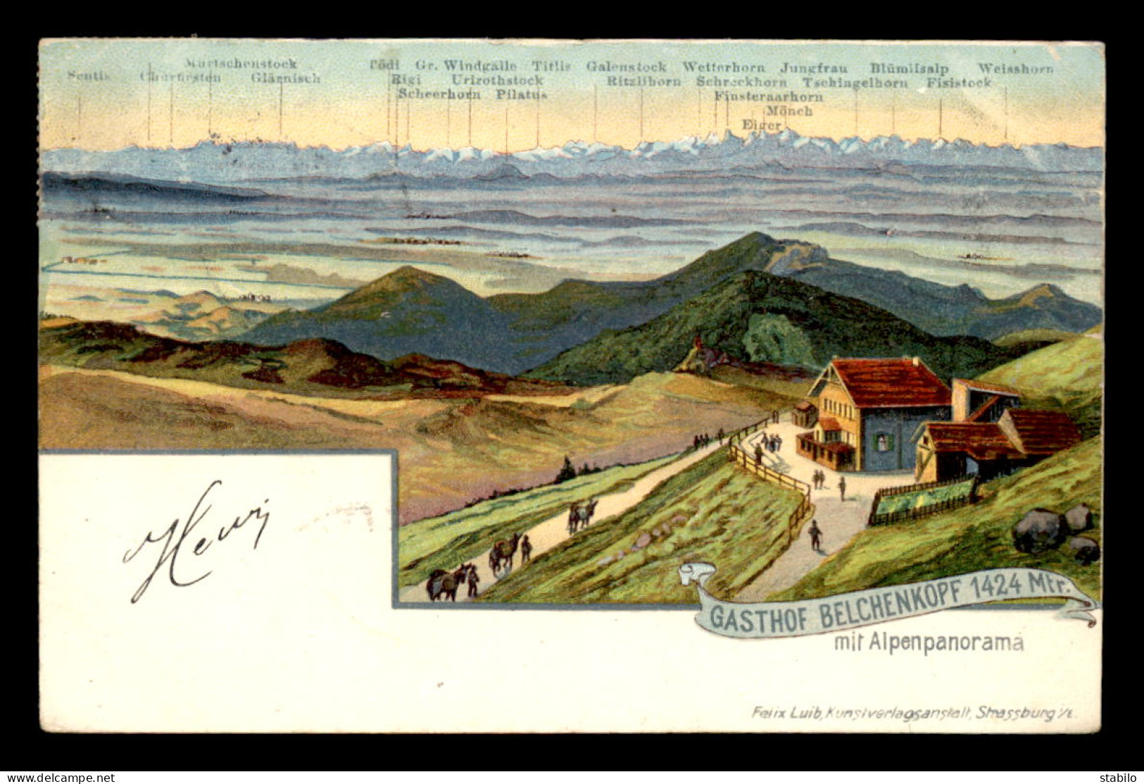 68 - GASTHOF BELCHENKOPF - CARTE LITHOGRAPHIQUE - Sonstige & Ohne Zuordnung