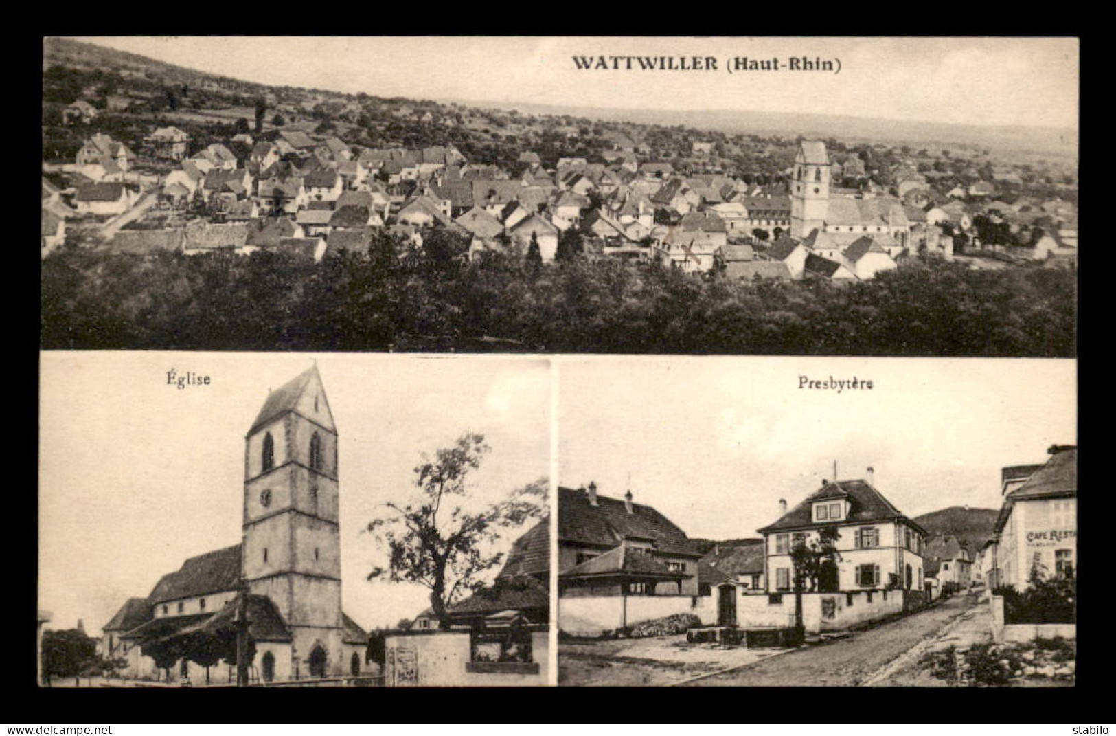 68 - WATTWILLER - VUE GENERALE - L'EGLISE - LE PRESBYTERE - Otros & Sin Clasificación