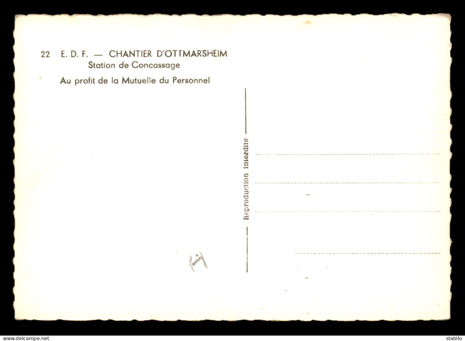 68 - CHANTIER E.D.F. D'OTTMARSHEIM - STATION DE CONCASSAGE  - Otros & Sin Clasificación