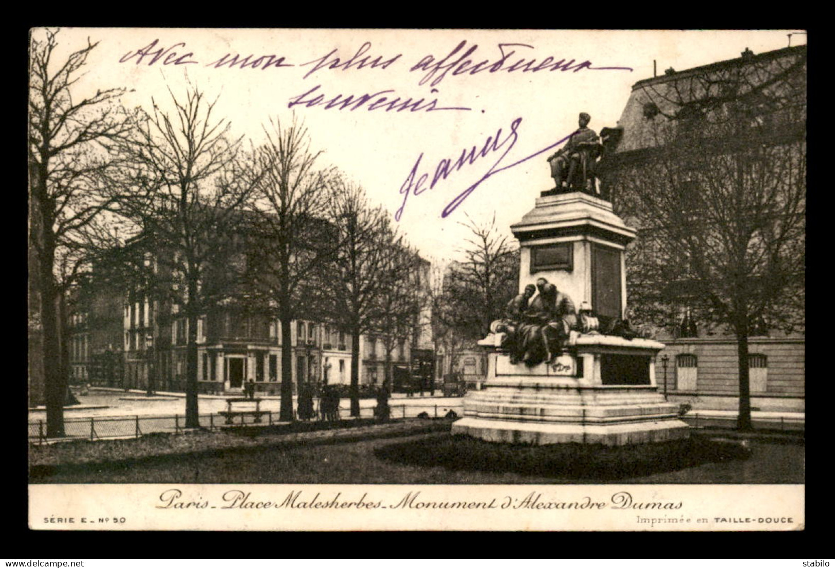 75 - PARIS 17EME - PLACE MALESHERBES - MONUMENT ALEXANDRE DUMAS - District 17