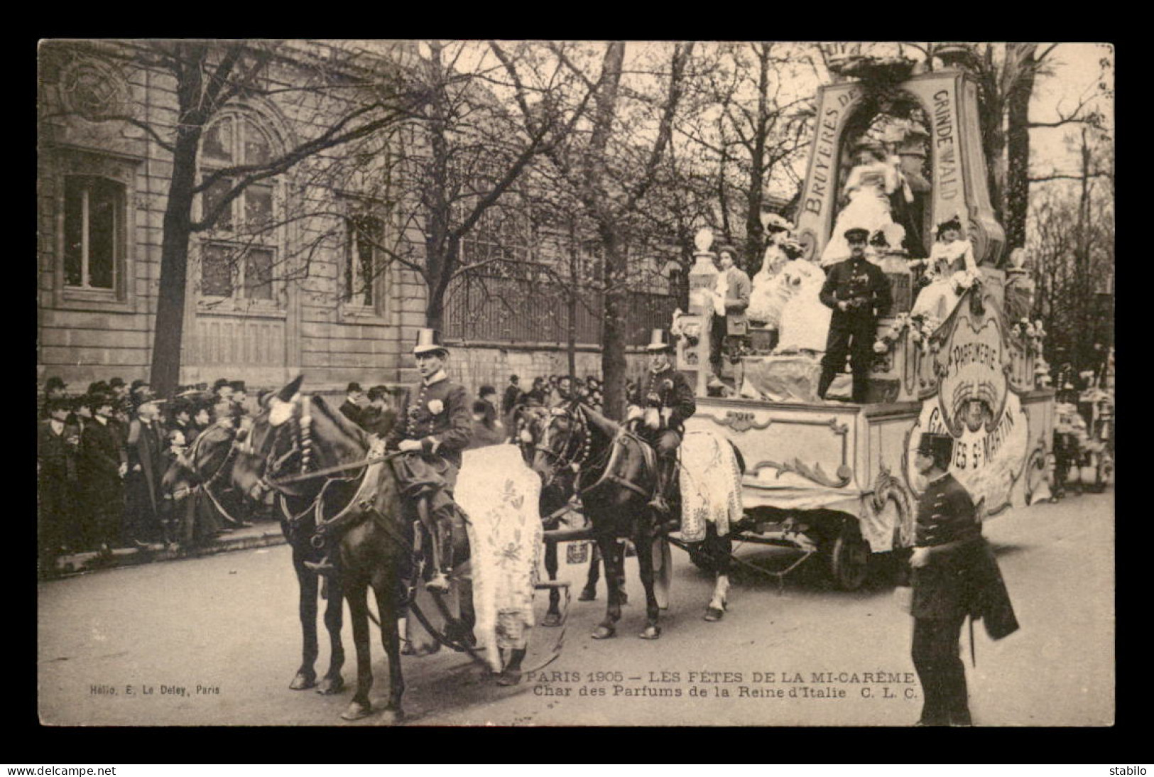 75 - PARIS - FETES DE LA MI-CAREME 1905 - CHAR DES PARFUMS DE LA REINE D'ITALIE - Other & Unclassified