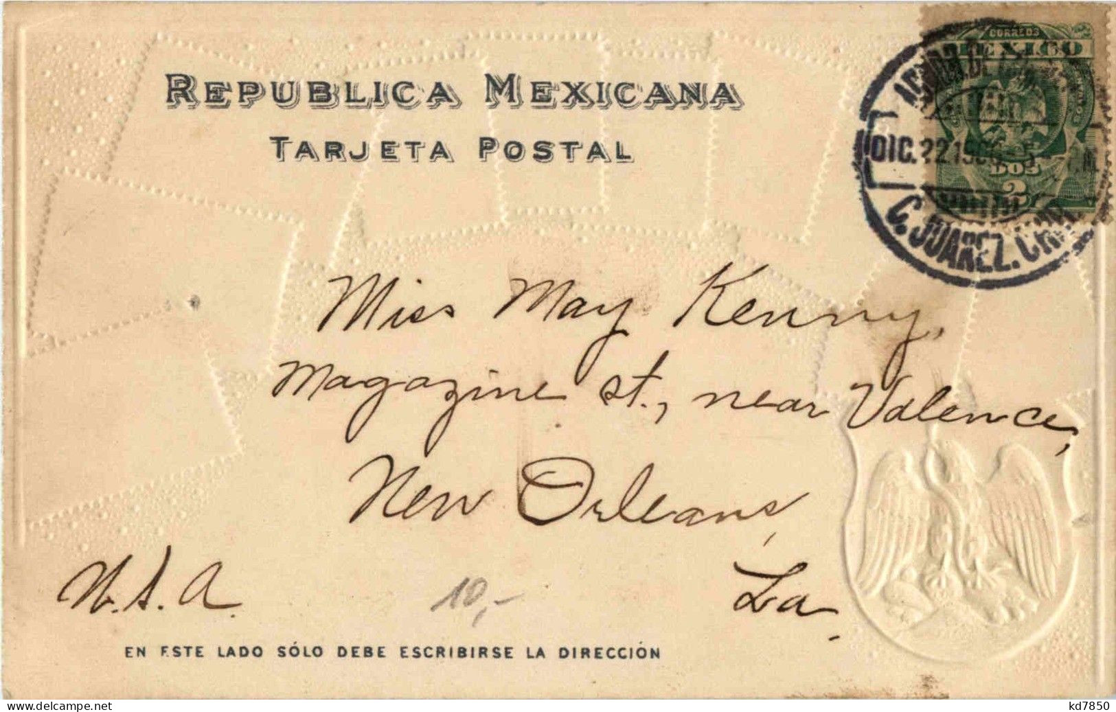 Mexico - Briefmarken - Stamps - Prägekarte - Timbres (représentations)