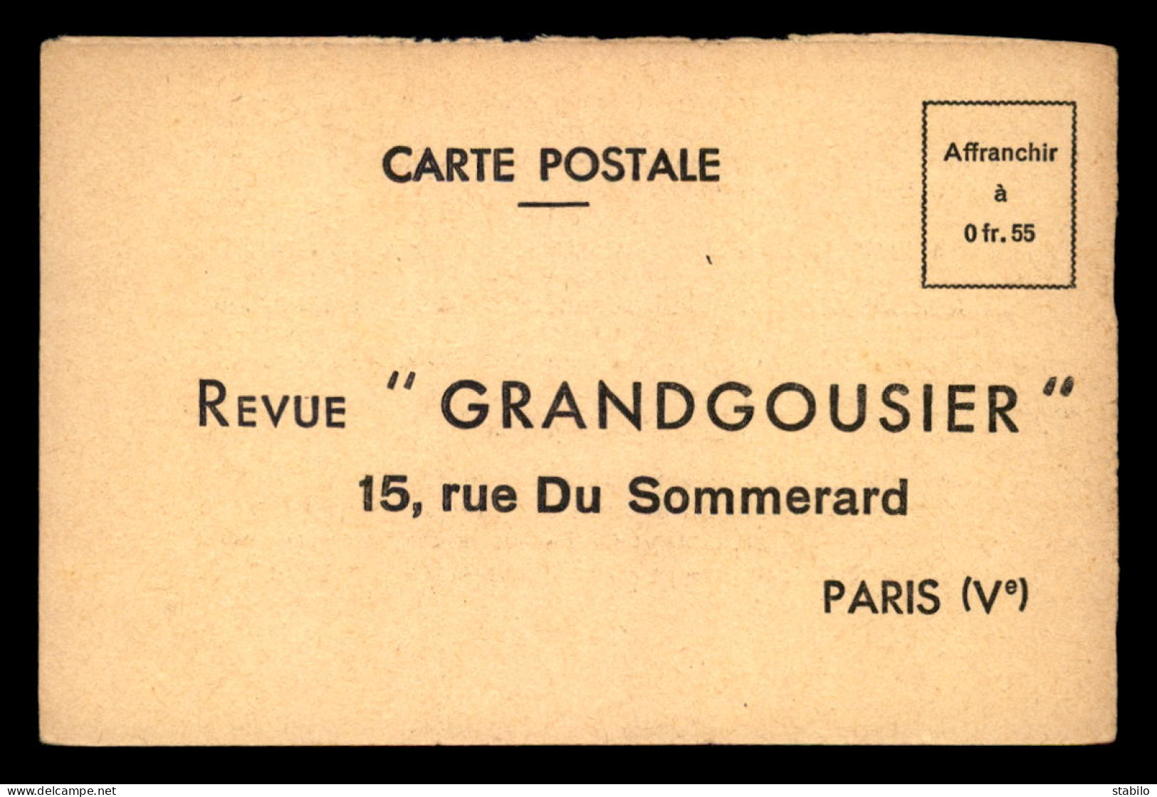 75 - PARIS 5EME - CARTE D'ABONNEMENT - REVUE GRANDGOUSIER, 15 RUE DU SOMMERARD - Distrito: 05