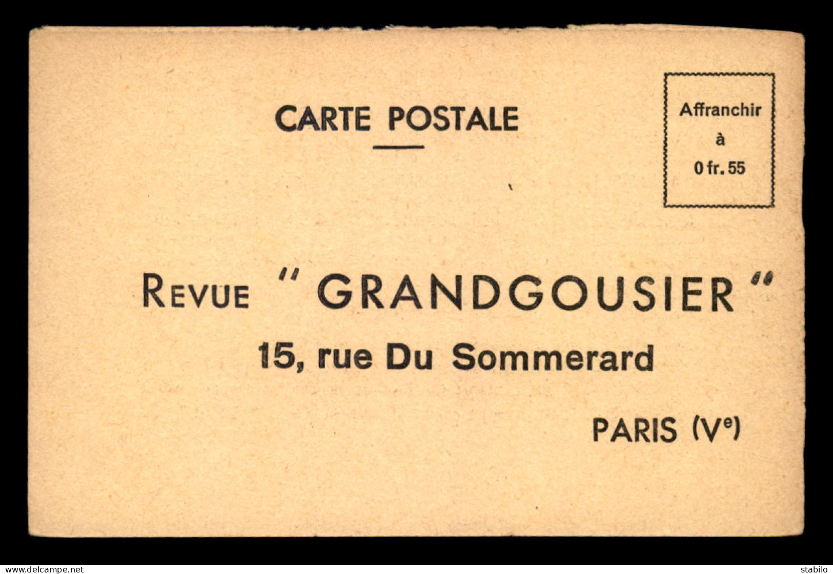 75 - PARIS 5EME - CARTE D'ABONNEMENT - REVUE GRANDGOUSIER, 15 RUE DU SOMMERARD - Paris (05)