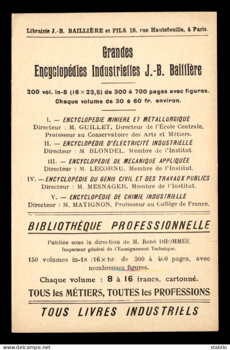 75 - PARIS 6EME - LIBRAIRIE J.B. BAILLIERE ET FILS, 19 RUE HAUTEFEUILLE - CARTE DE SERVICE - District 06