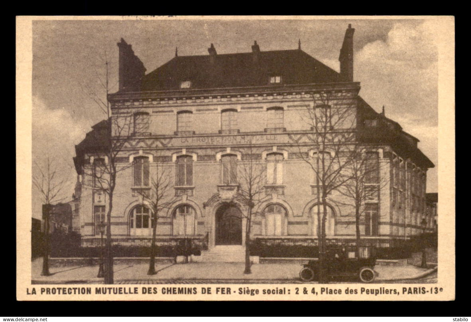 75 - PARIS 13EME - PROTECTION MUTUELLE DES CHEMINS DE FER, 2-4 PLACE DES PEUPLIERS - CARTE DE SERVICE - District 13