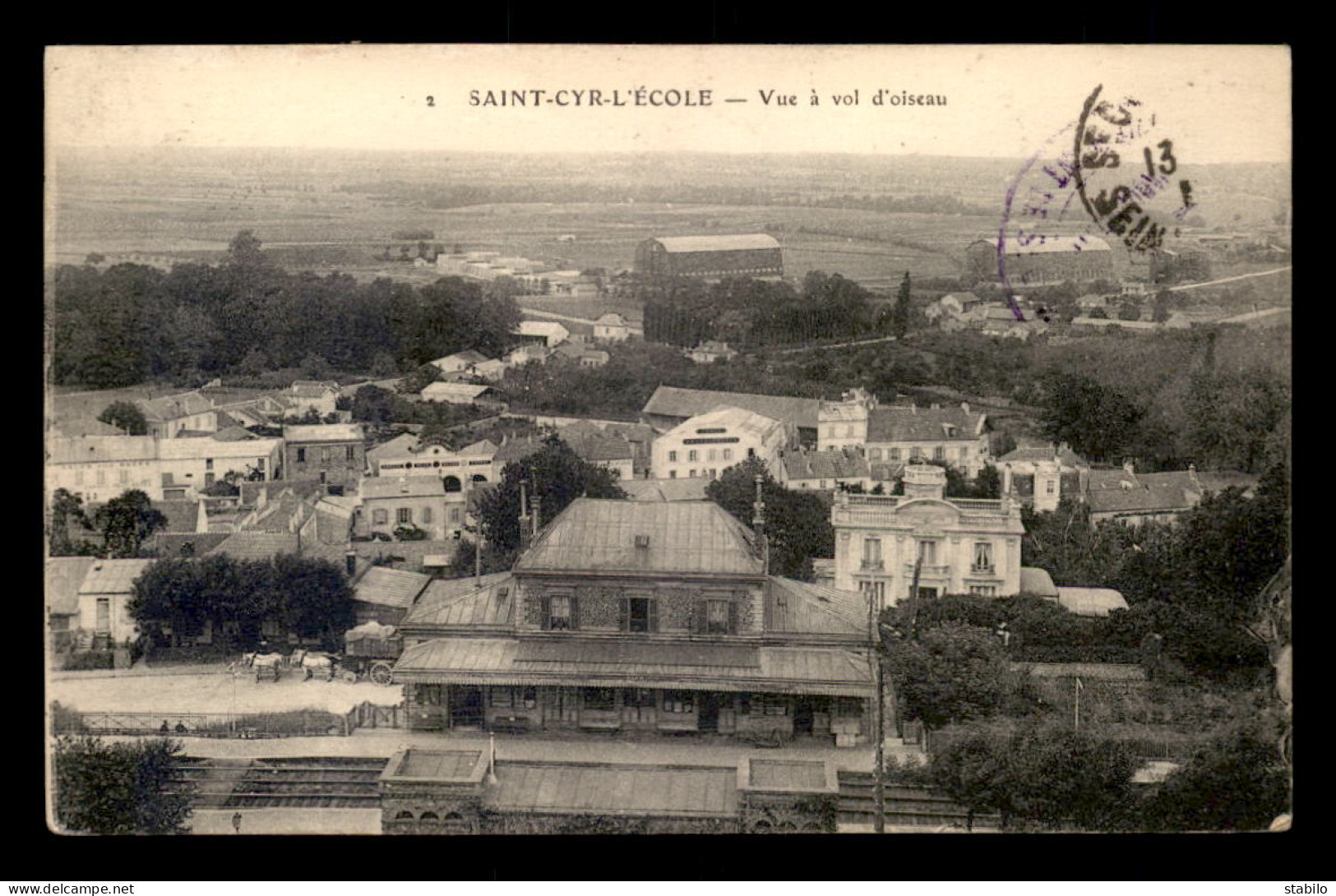 78 - ST-CYR-L'ECOLE - VUE SUR LA GARE DE CHEMIN DE FER ET LA VILLE A VOL D'OISEAU - St. Cyr L'Ecole