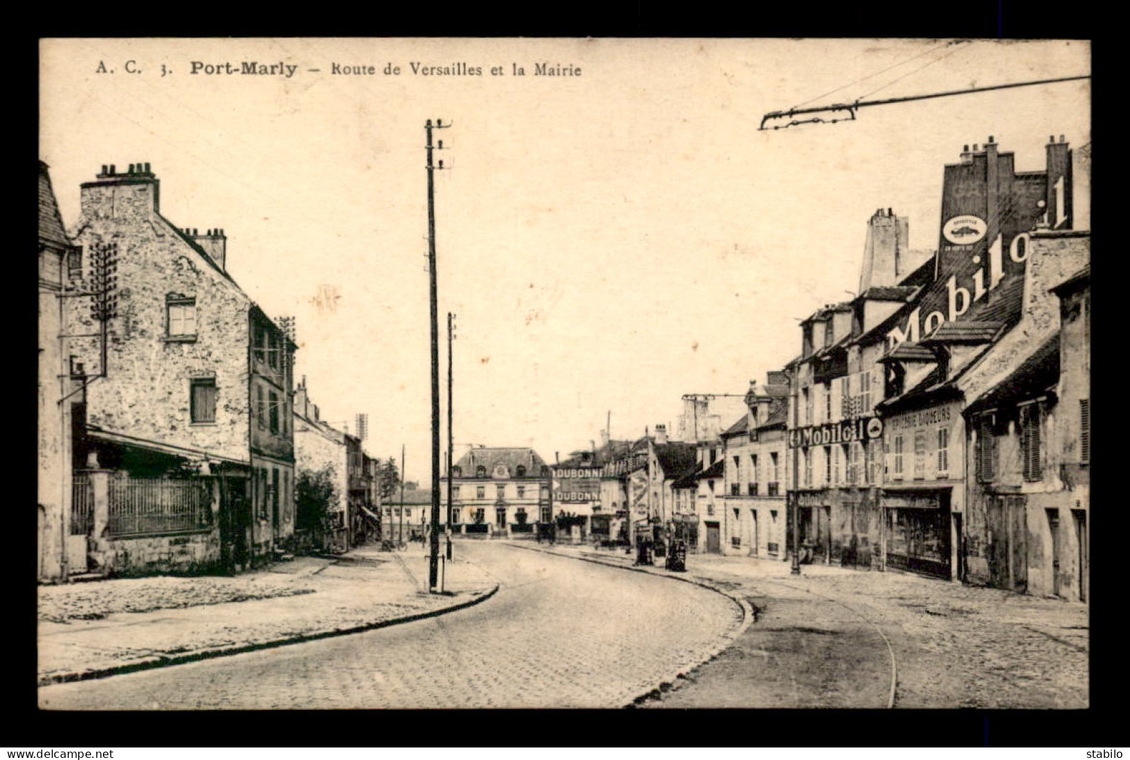 78 - PORT-MARLY - ROUTE DE VERSAILLES ET LA MAIRIE - POMPES A ESSENCE - Sonstige & Ohne Zuordnung