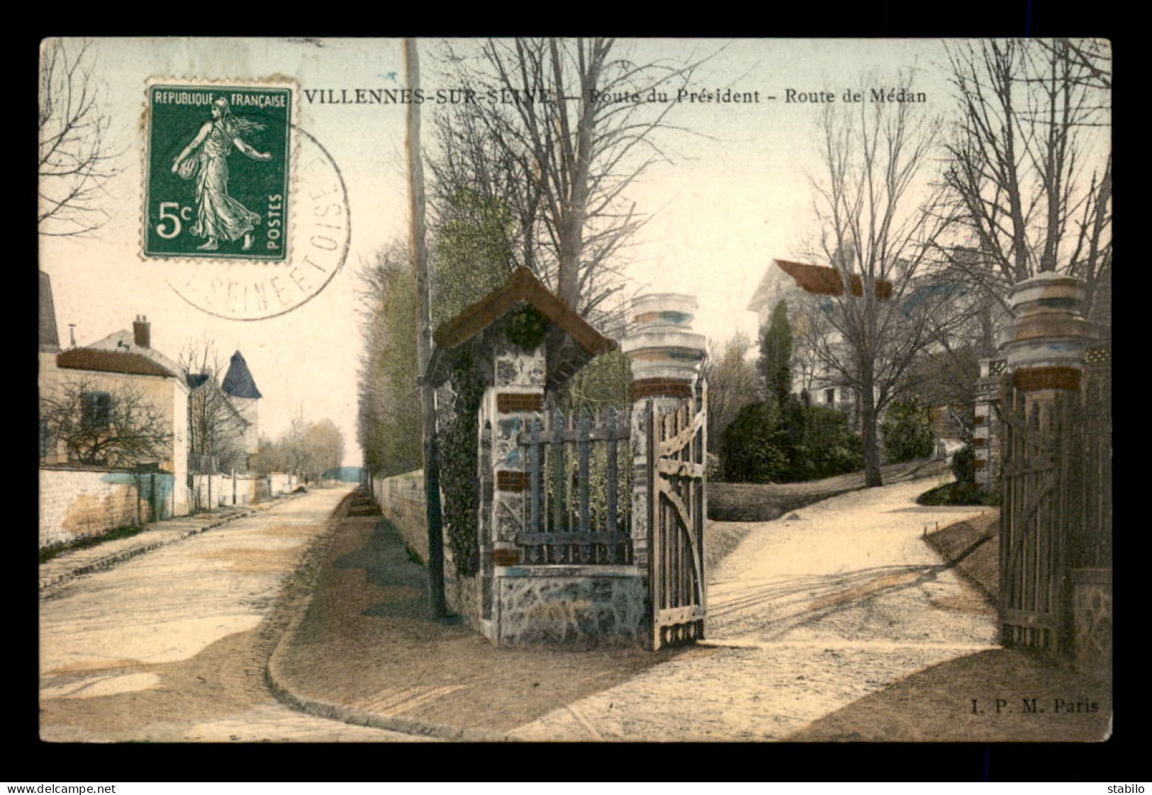78 - VILENNES-SUR-SEINE - ROUTE DU PRESIDENT - ROUTE DE MEDAN - CARTE COLORISEE - Villennes-sur-Seine