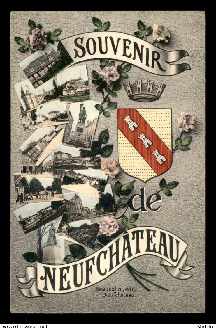 88 - NEUFCHATEAU - SOUVENIR MULTIVUES - BLASON - CARTE COLORISEE - Neufchateau