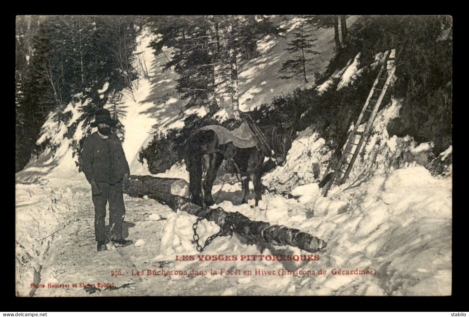 88 - LES VOSGES PITTORESQUES - LES BUCHERONS DANS LA FORET EN HIVER AUX ENVIRONS DE GERARDMER - Sonstige & Ohne Zuordnung