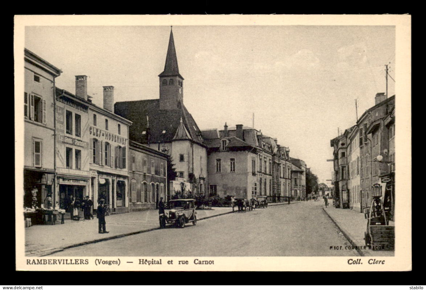 88 - RAMBERVILLERS - HOPITAL ET RUE CARNOT - LIBRAIRIE CLERC - Rambervillers