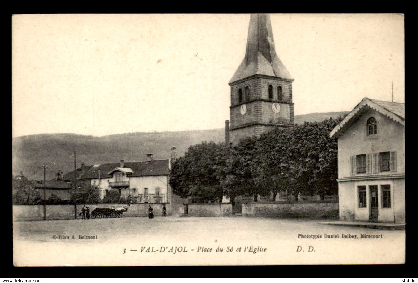 88 - VAL D'AJOL - PLACE DU SO ET L'EGLISE - Sonstige & Ohne Zuordnung