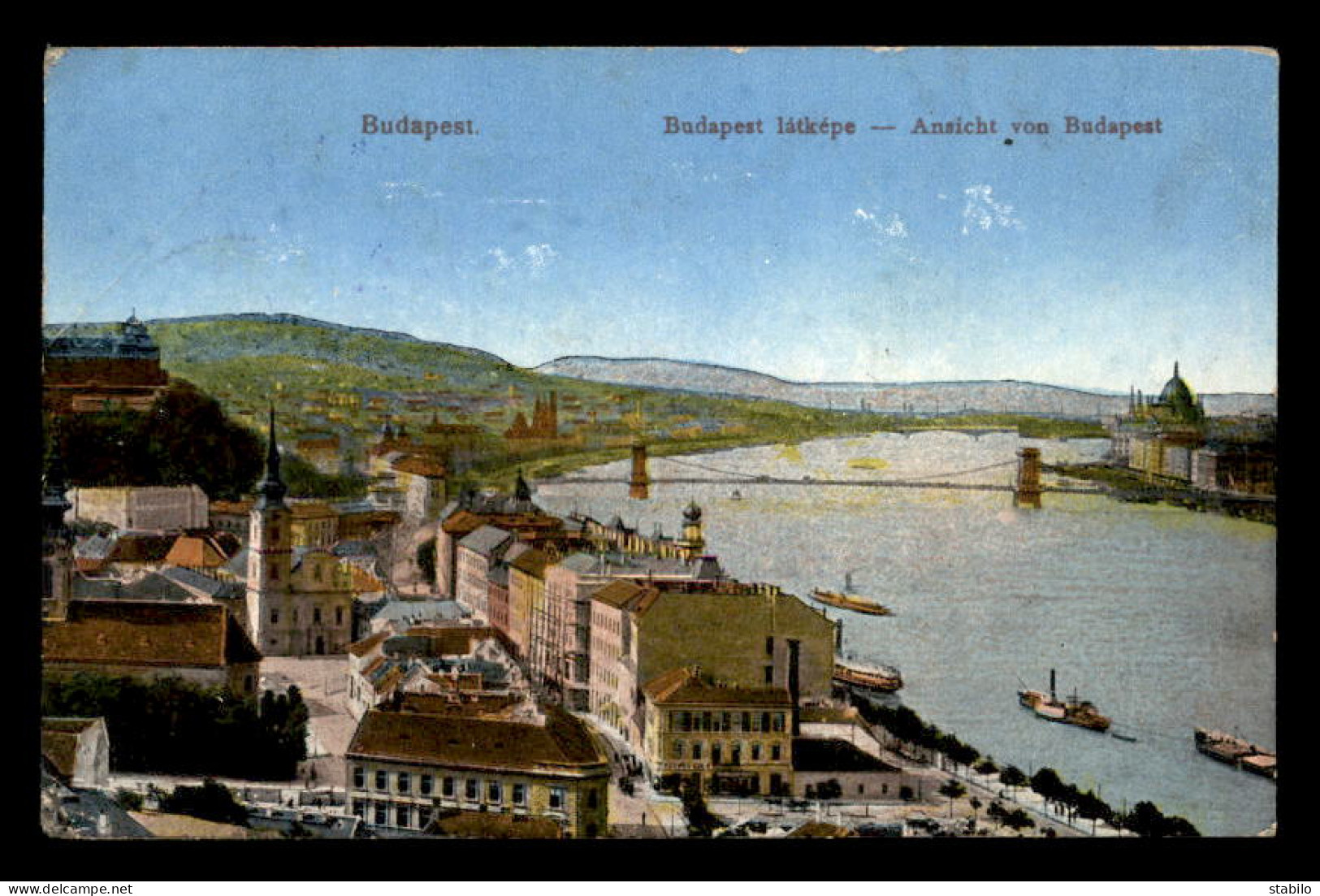 HONGRIE - BUDAPEST - VUE GENERALE - CACHET FELLULVIZSGALVA UBERPRUFT BUDAPEST - CARTE COLORISEE - Hungría