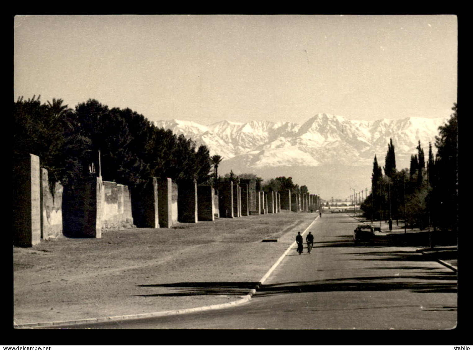 MAROC - MARRAKECH - PANORAMA AVEC ATLAS - TIRAGE BROMURE - Marrakesh