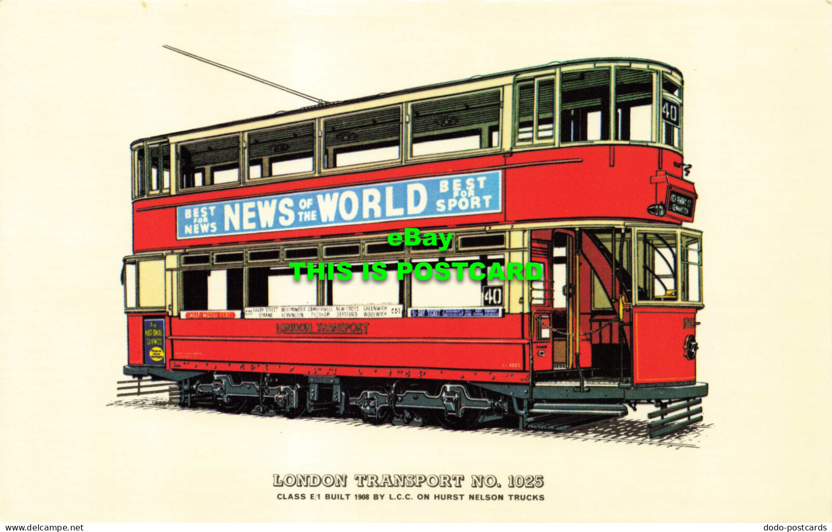 R574161 London Transport No. 1025. Class E. 1. Built 1908. L. C. C. On Hurst Nel - Autres & Non Classés