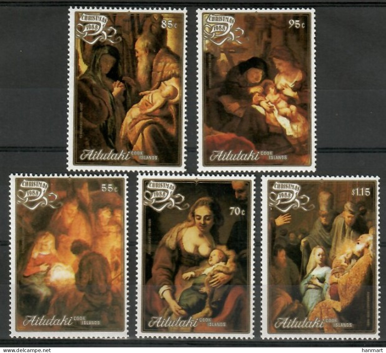 Aitutaki 1988 Mi 642-646 MNH  (ZS7 ATT642-646) - Noël