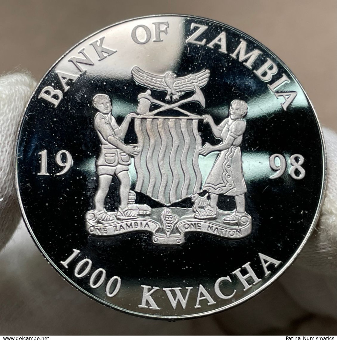 Zambia 1000 Kwacha 1998 Commemorative 500 Euro Proof COLORED UNC - Zambia