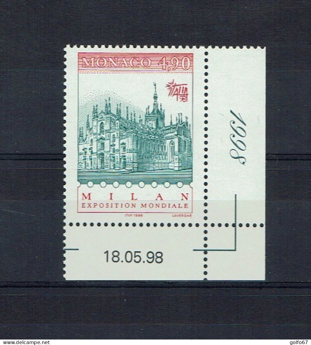 MONACO 1998 Y&T N° 2176 Coin Daté NEUF** - Unused Stamps