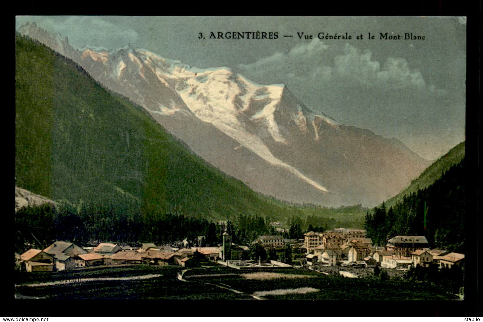 74 - ARGENTIERES - VUE GENERALE ET LE MONT-BLANC - Other & Unclassified