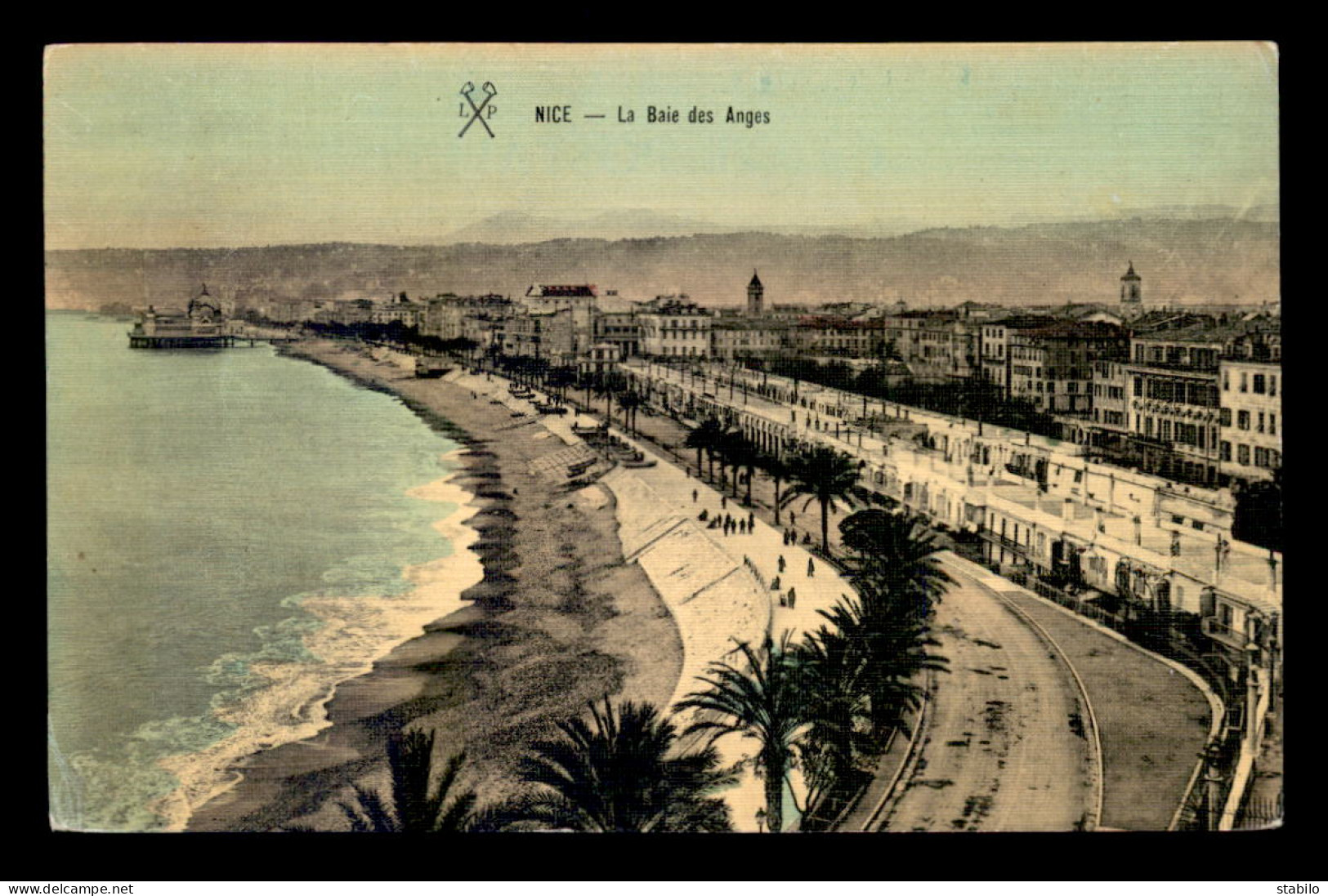 06 - NICE - LA BAIE DES ANGES - CARTE TOILEE ET COLORISEE - Otros & Sin Clasificación