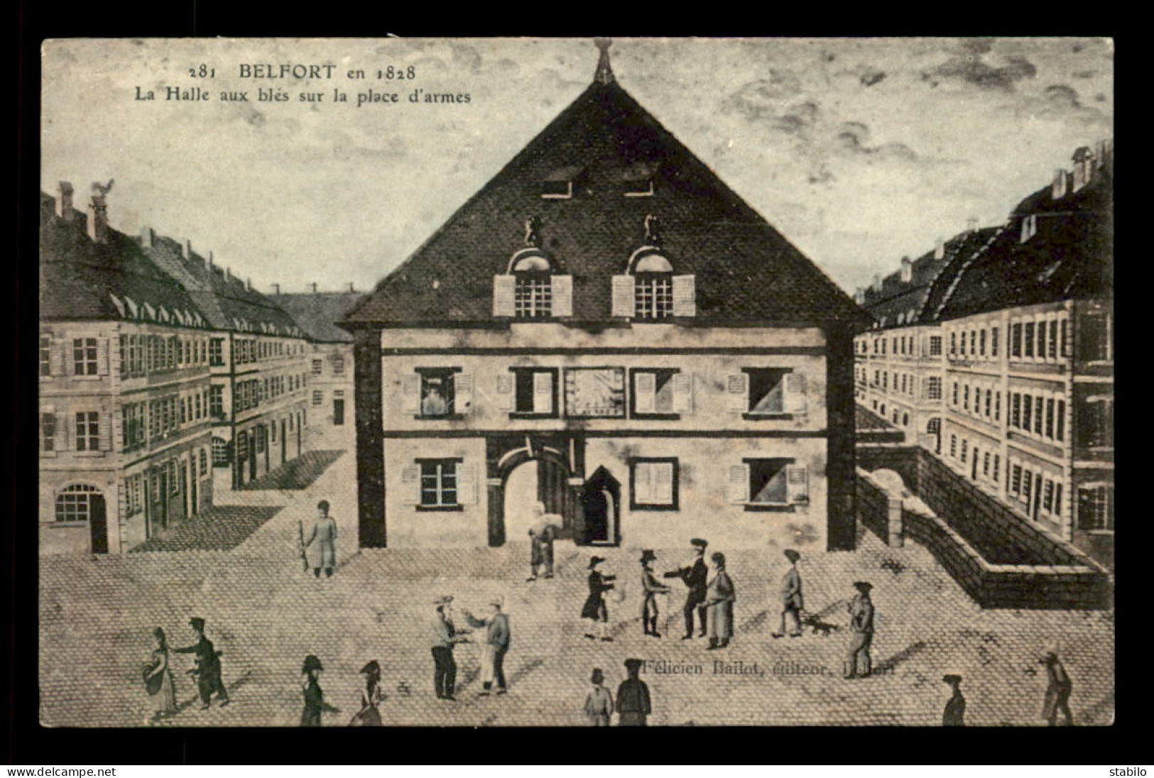 90 - BELFORT - EN 1828 - LA HALLE AUX BLES PLACE D'ARMES - Belfort - Ville