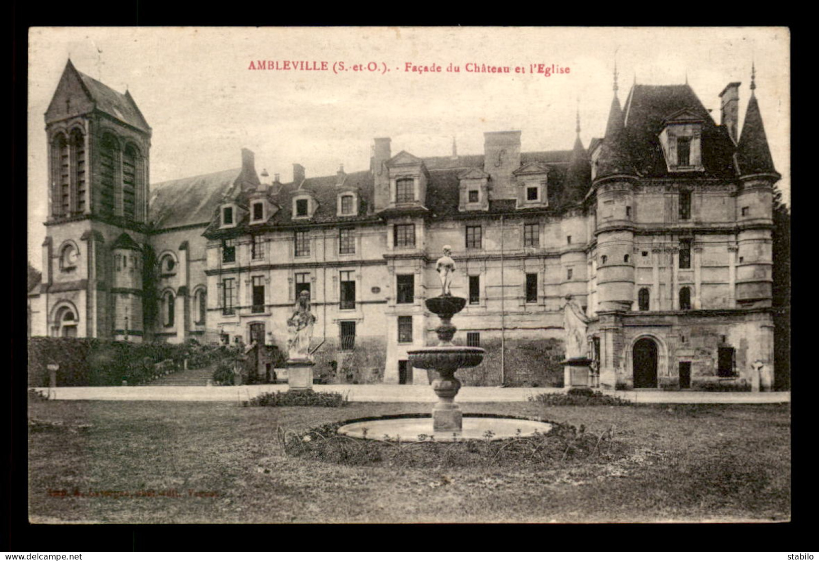 95 - AMBLEVILLE - LE CHATEAU ET L'EGLISE - Other & Unclassified