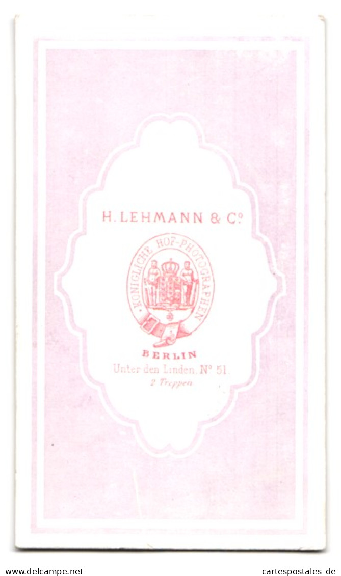 Fotografie H. Lehmann & Co., Berlin, Unter Den Linden 51, Portrait Rundlicher Herr Im Mantel Mit Stock Und Zylinder  - Anonieme Personen