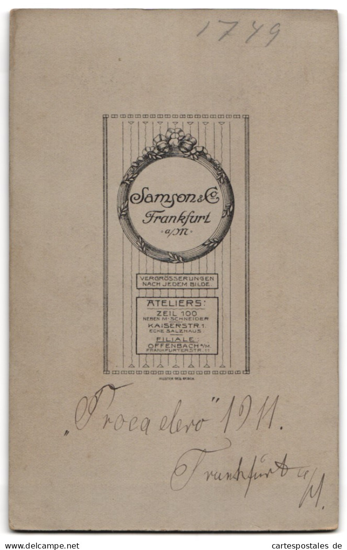 Fotografie Samson & Co., Frankfurt A. M., Portrait Junge Frau Im Theaterstück Trocadero 1911 In Frankfurt Am Main  - Célébrités