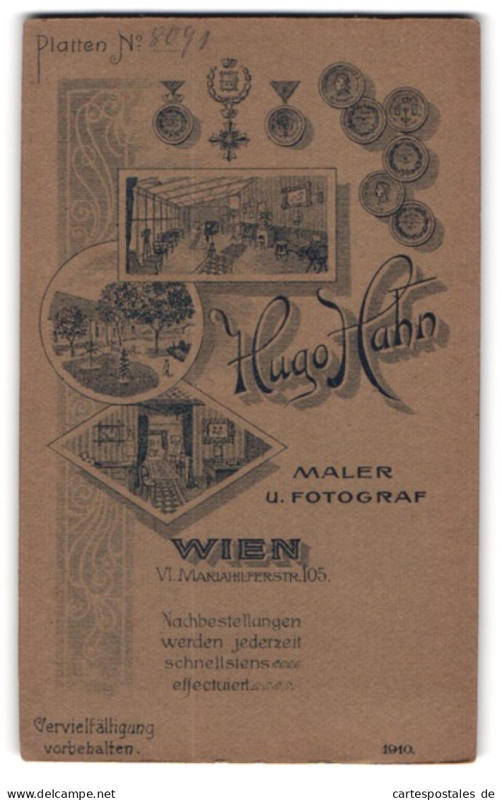 Fotografie Hugo Hahn, Wien, Mariahilferstr. 105, Ansicht Wien, Blick In Das Atelier Des Fotografen  - Orte