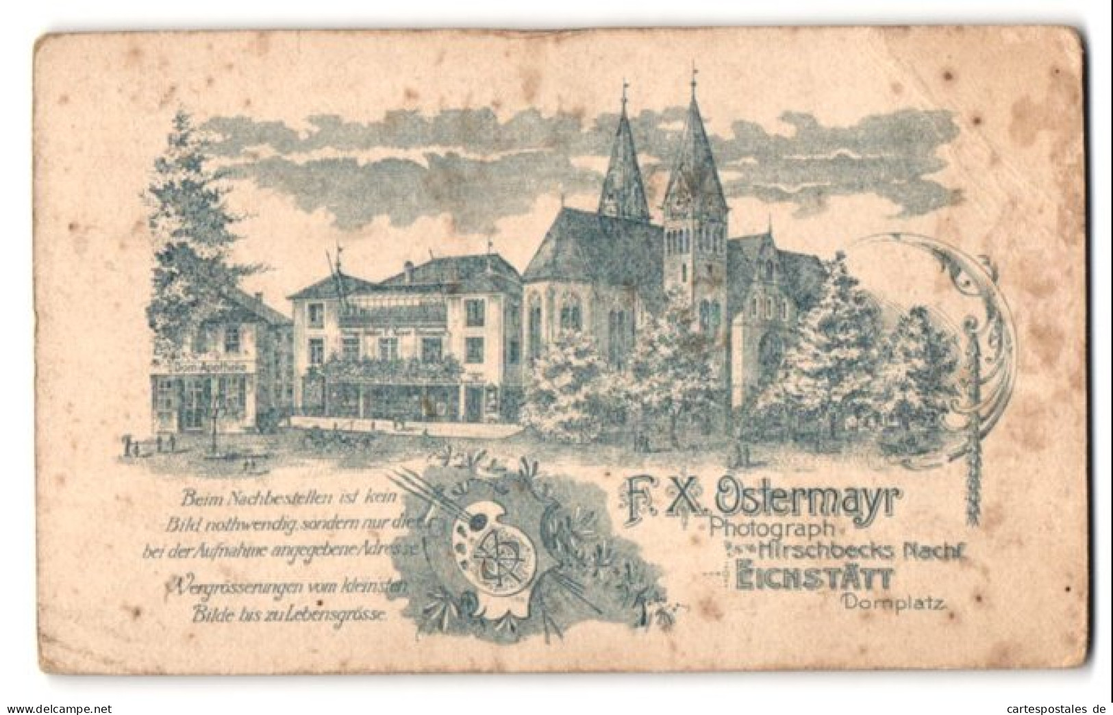 Fotografie F. X. Ostermayr, Eichstätt, Ansicht Eichstätt, Ortspartie Mit Dem Ateliersgebäude  - Places