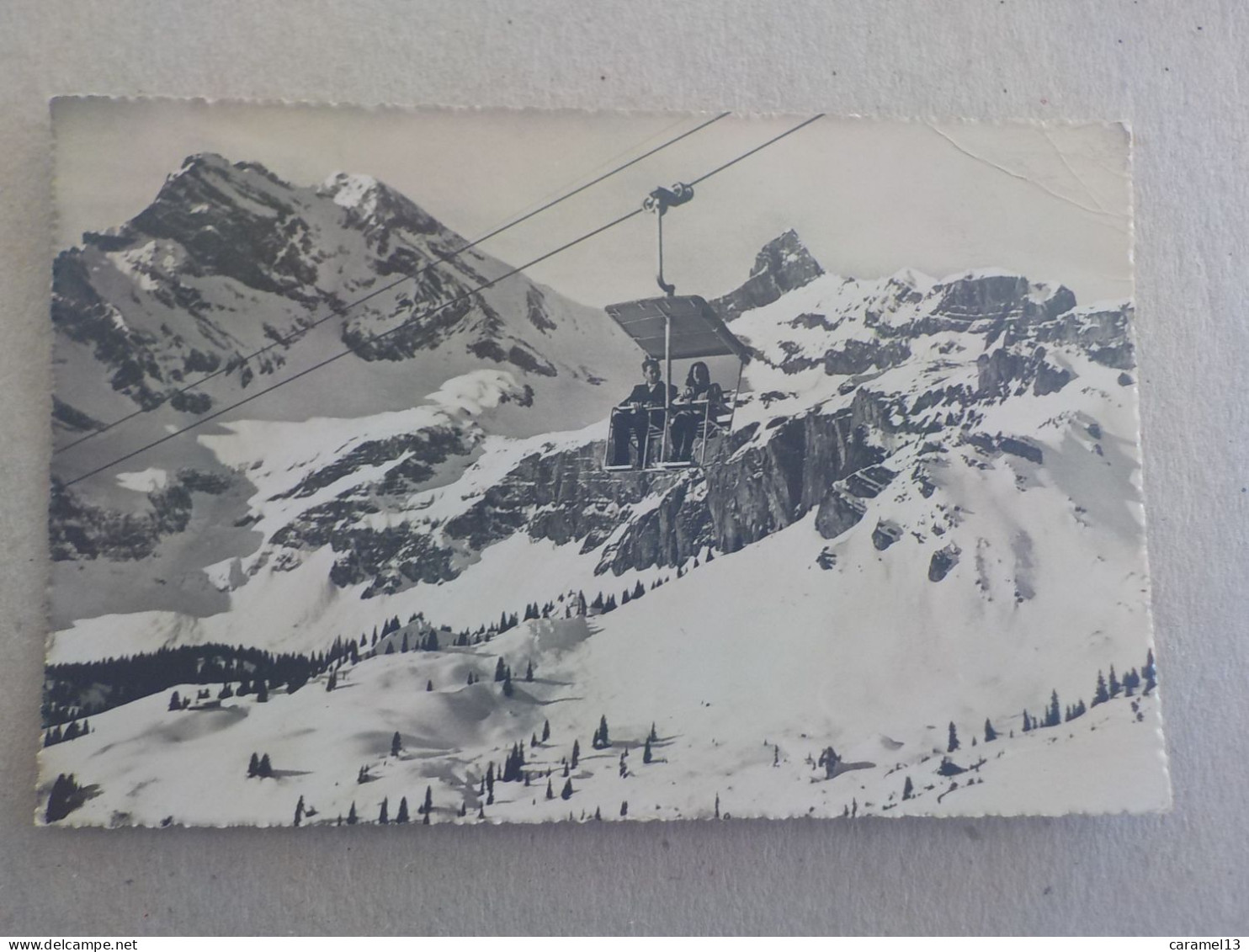 CPSM -  AU PLUS RAPIDE - SUISSE - BRAUNWALD - CANTON DE GLARIS   -  VOYAGEE  TIMBREE 1956  - FORMAT CPA - Braunwald