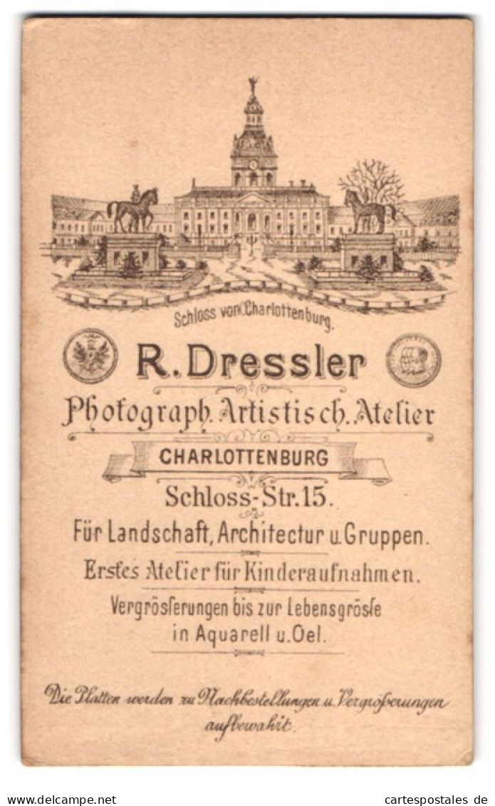 Fotografie R. Dressler, Berlin, Schlossstr. 15, Ansicht Berlin, Blick Auf Das Schloss Charlottenburg  - Orte
