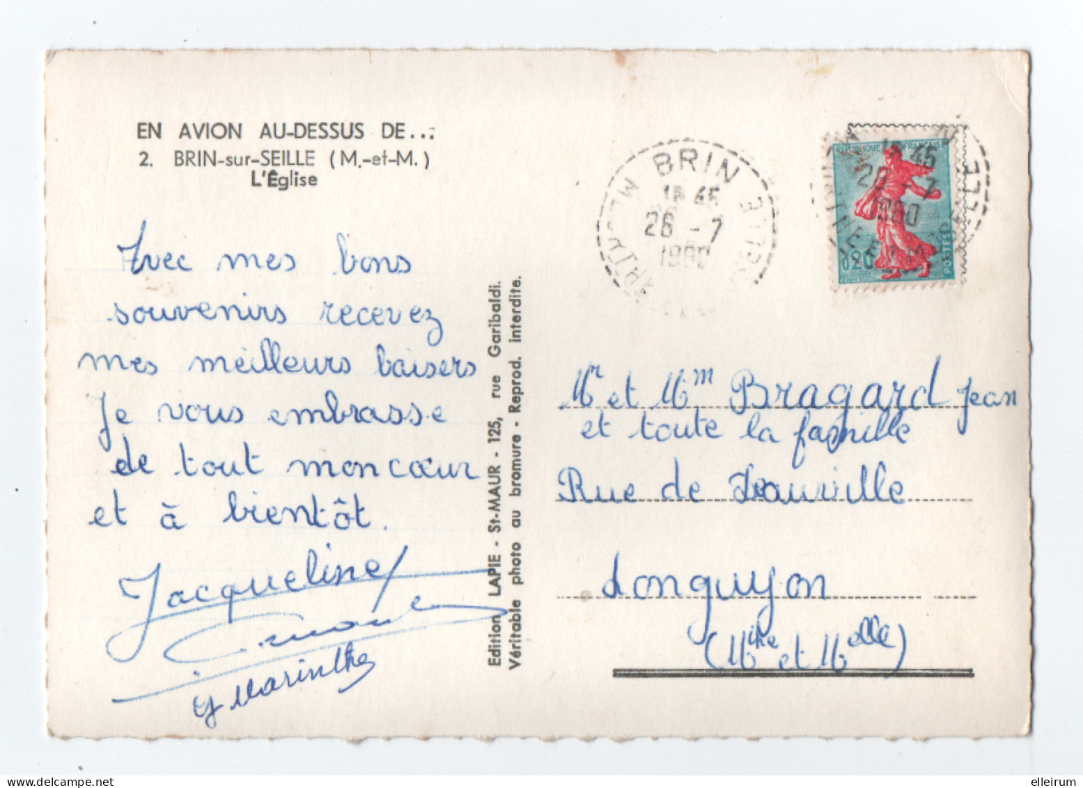 BRIN-sur-SEILLE (54) EN AVION Au DESSUS De BRIN-sur-SEILLE. 1960 - Autres & Non Classés