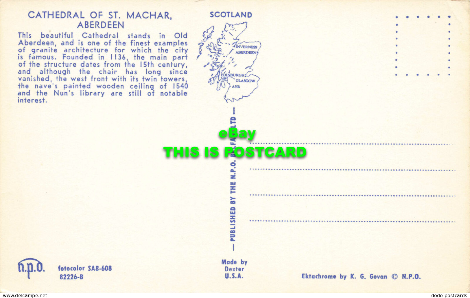 R574952 Cathedral Of St. Machar. Aberdeen. N. P. O. Belfast. Dexter. K. G. Govan - Monde