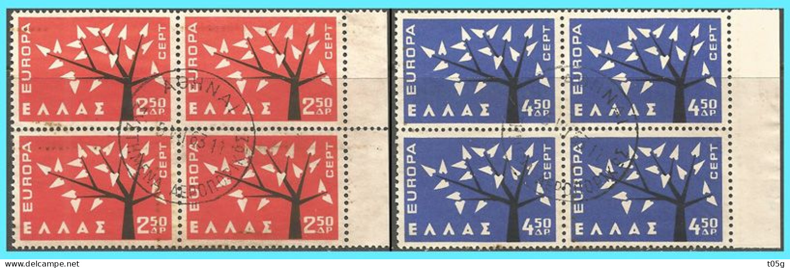 GREECE-GRECE - HELLAS 1962:  Europa CEPT Block/4 Compl Set Used - Used Stamps