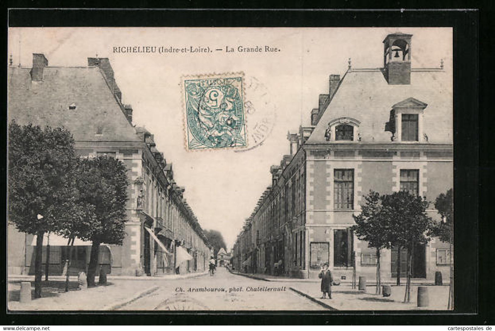 CPA Richelieu, La Grande Rue, Vue De La Rue  - La Riche