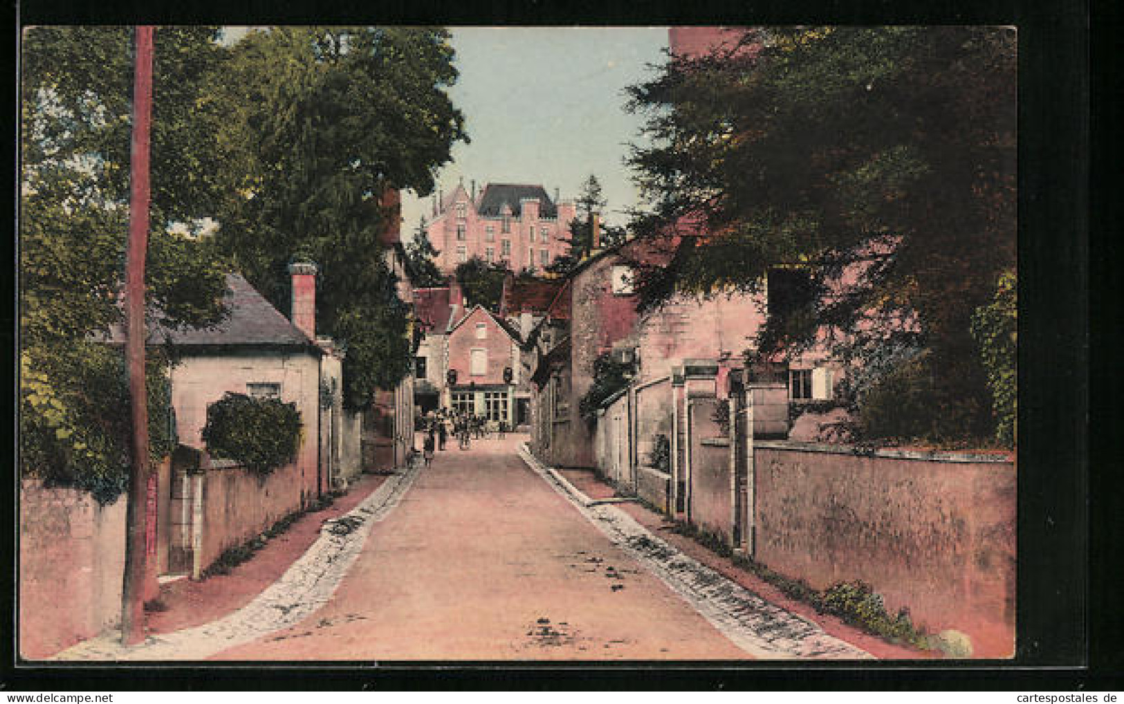 CPA Preuilly-sur-Claise, Parite De L`Avenue De La Gare Et Le Château Du Lion  - Autres & Non Classés