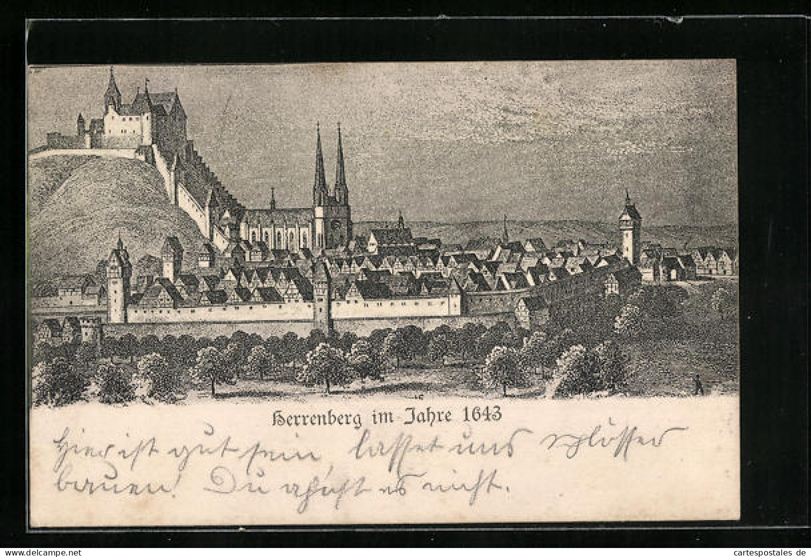 AK Herrenberg, Ortsansicht Im Jahre 1643  - Herrenberg