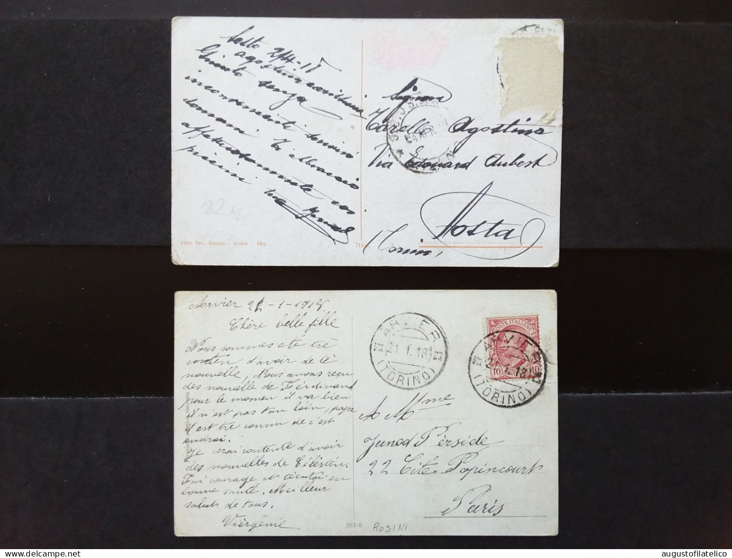 2 Cartoline Dipinti T. Corbella - Viaggiate Nel 1918 + Spese Postali - Peintures & Tableaux